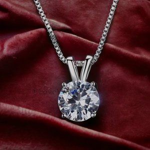 Certified 1ct. t.w. Diamond Moissanite Solitaire Necklace